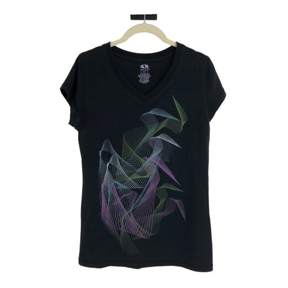 Athletic Works Black Abstract Graphic Short Sleeve Scoop Neck T-shirt size S - Picture 3 of 12